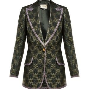 Gucci Gg Jacquard Single Breasted Blazer